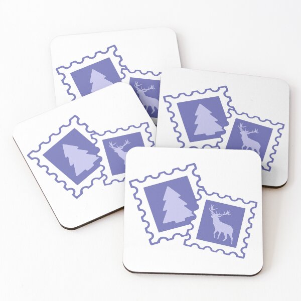Item preview, Christmas Tree Reindeer Post Stamps designed and sold by TasimaDesign.
