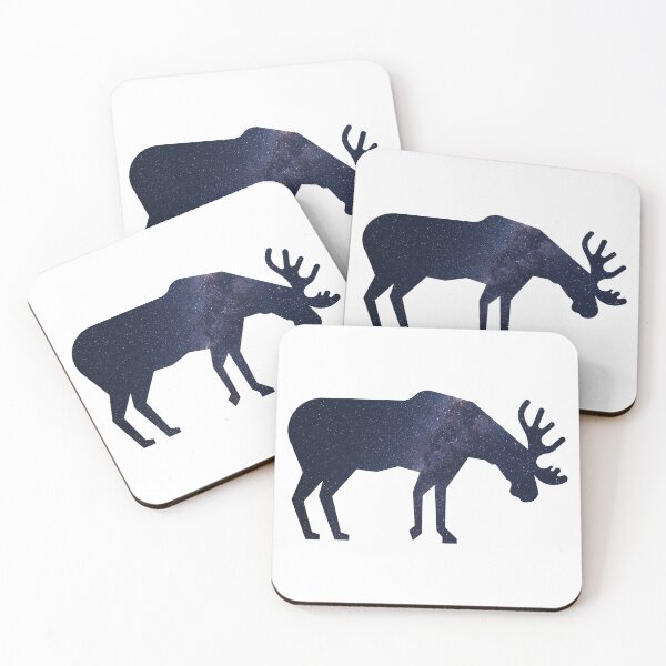 Item preview, Glowing Milky Way On Dark Sky Moose | Cute Moose designed and sold by BopleDesigns.