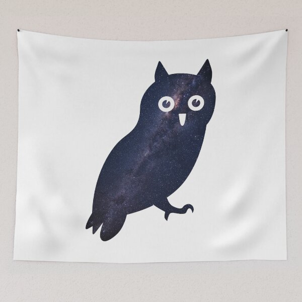 Item preview, Glowing Milky Way On Dark Sky Owl | Cute Owl designed and sold by BopleDesigns.