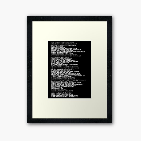 Nikes Shirt Jenny Holzer Truisms Blonde Framed Art Print