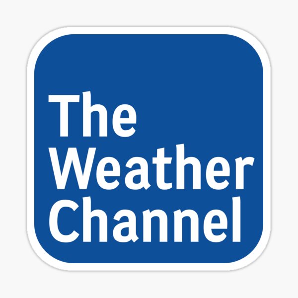"The Weather Channel logo design blue and white - II" Sticker for Sale