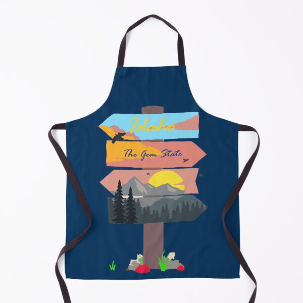 Item preview, Colourful Idaho signpost. The Gem State. Blue background. designed and sold by janesg.