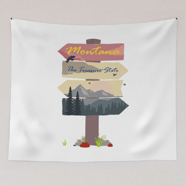 Item preview, Colourful Montana signpost. The Treasure State. designed and sold by janesg.