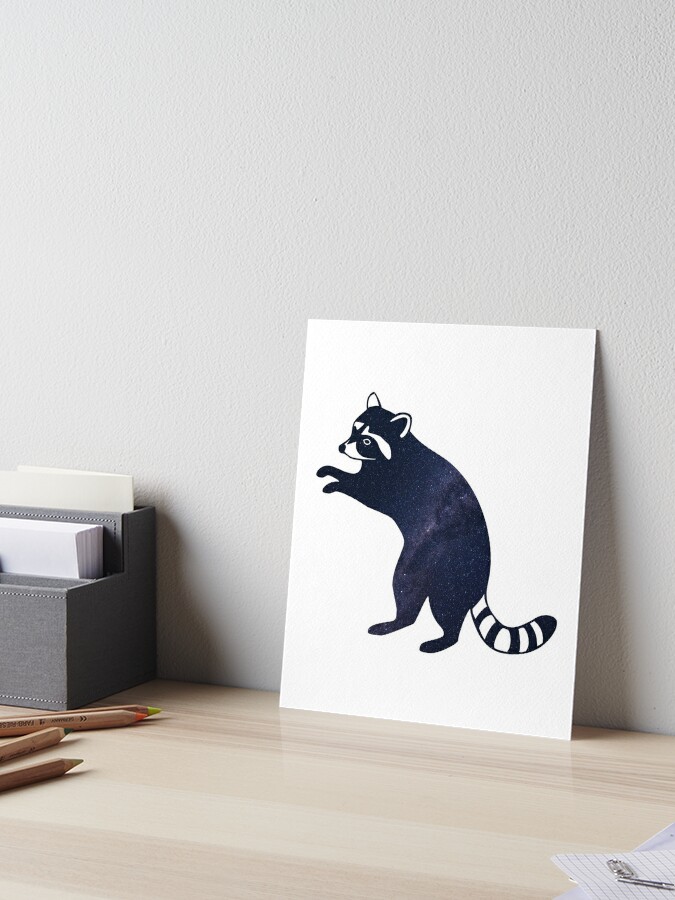 Glowing Milky Way On Dark Sky Raccoon, Cute Raccoon Art Board Print for  Sale by BopleDesigns