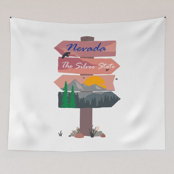 Item preview, Colourful Nevada state signpost. The Silver State. designed and sold by janesg.