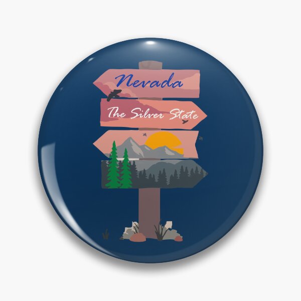 Item preview, Colourful Nevada state signpost. The Silver State. Blue background designed and sold by janesg.