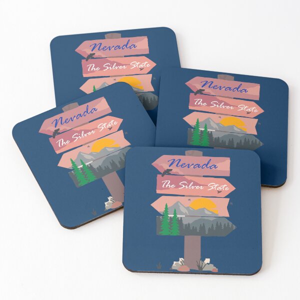 Item preview, Colourful Nevada state signpost. The Silver State. Blue background designed and sold by janesg.