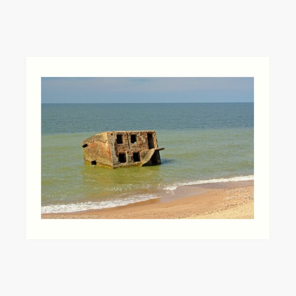 Abandoned bunker in the sea Art Print
