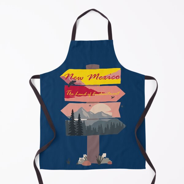Item preview, Colourful New Mexico State signpost. The Land Of Enchantment. Blue background designed and sold by janesg.