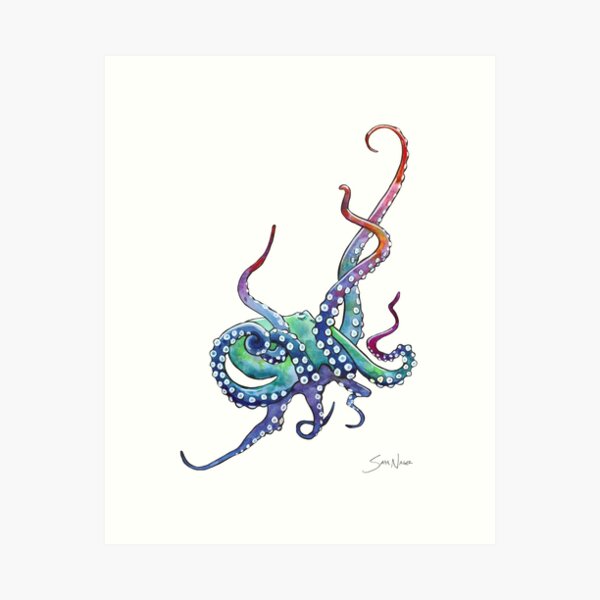 Rainbow Octopus Art Print