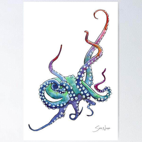 Item preview, Rainbow Octopus designed and sold by SamNagelArt.