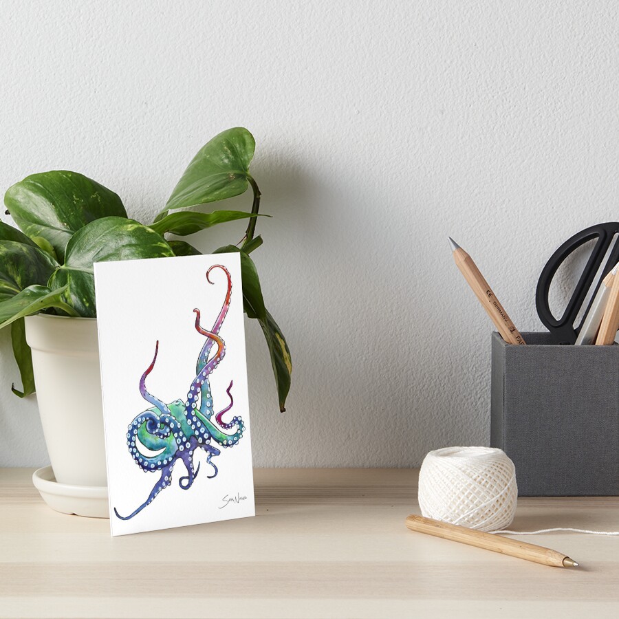 Rainbow Octopus Art Board Print