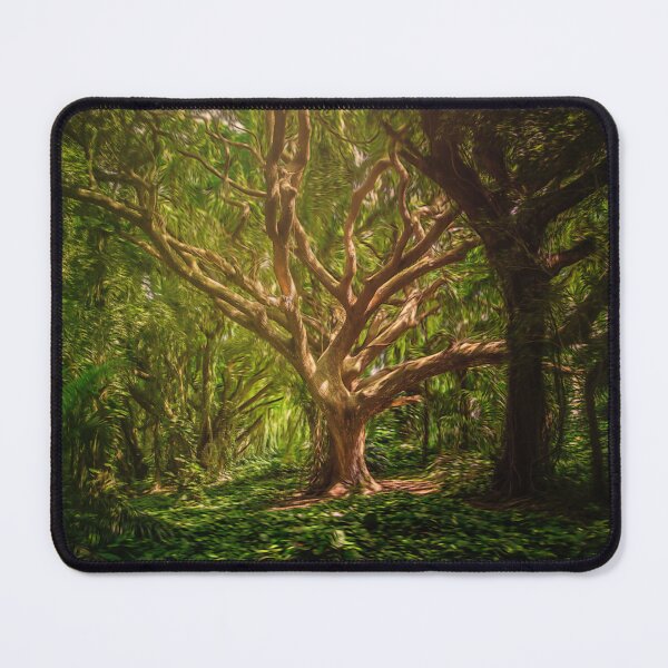 Spiritual Artwork: When the Spirit of the Forest Expresses Itself - tree, nature, green, magical, spiritual art, conscious art, spirituality, well-being Mouse Pad