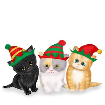 Artwork thumbnail, Cute Kittens Wearing Christmas Hats by LeopardyNonsense