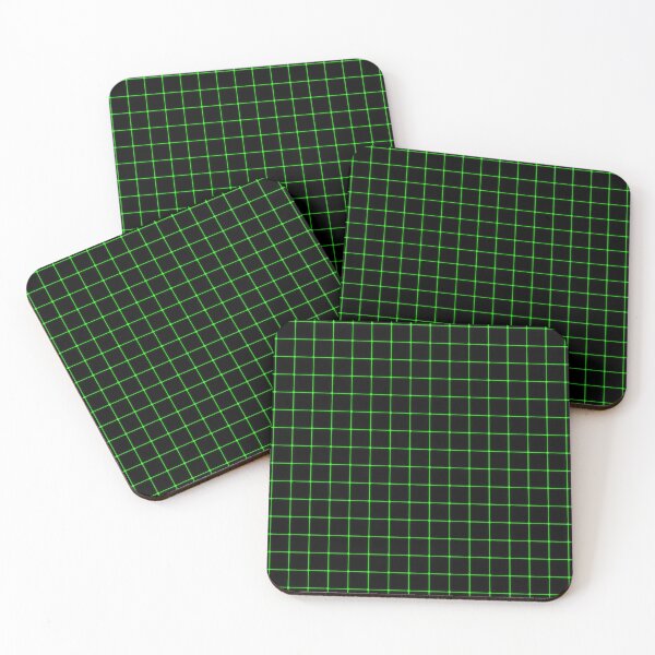 Aperçu de l'œuvre Grille d'illusion d'optique grande matrice en noir et vert fluo créée et vendue par podartist.