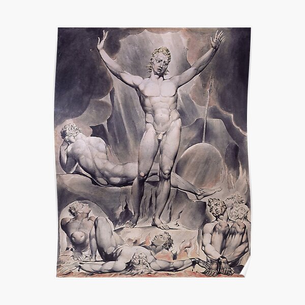 William Blake Satan Arousing The Rebel Angels 1808 Poster For Sale By Murellosart Redbubble