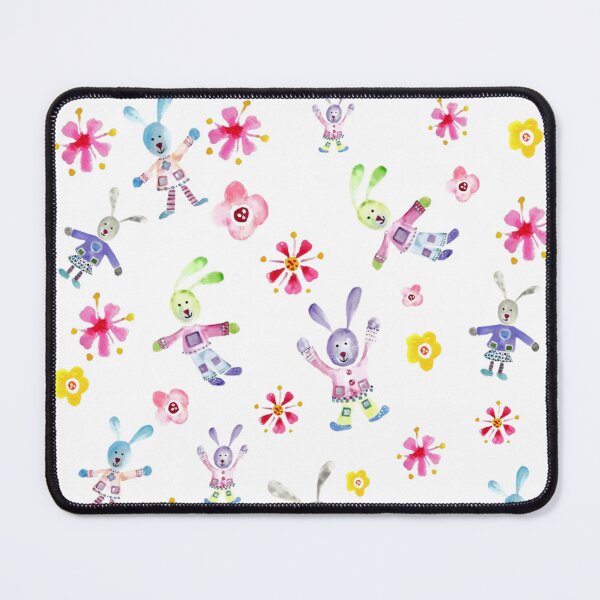 Item preview, Playful Spring Rabbits Wih Blossom.   Watercolour Collage. designed and sold by DefaultOneWorld.