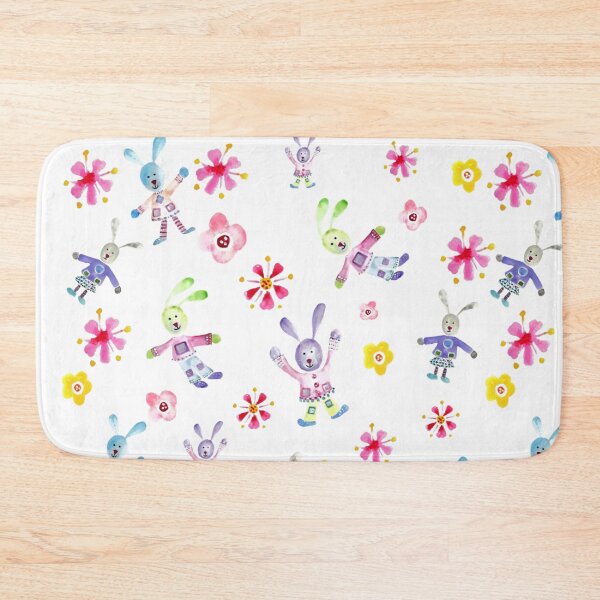 Item preview, Playful Spring Rabbits Wih Blossom.   Watercolour Collage. designed and sold by DefaultOneWorld.