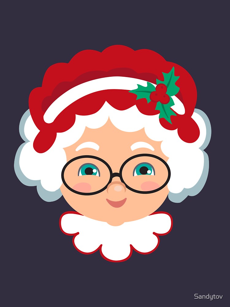 "Mrs Claus Face. Christmas Mrs Santa Claus " T-shirt by Sandytov