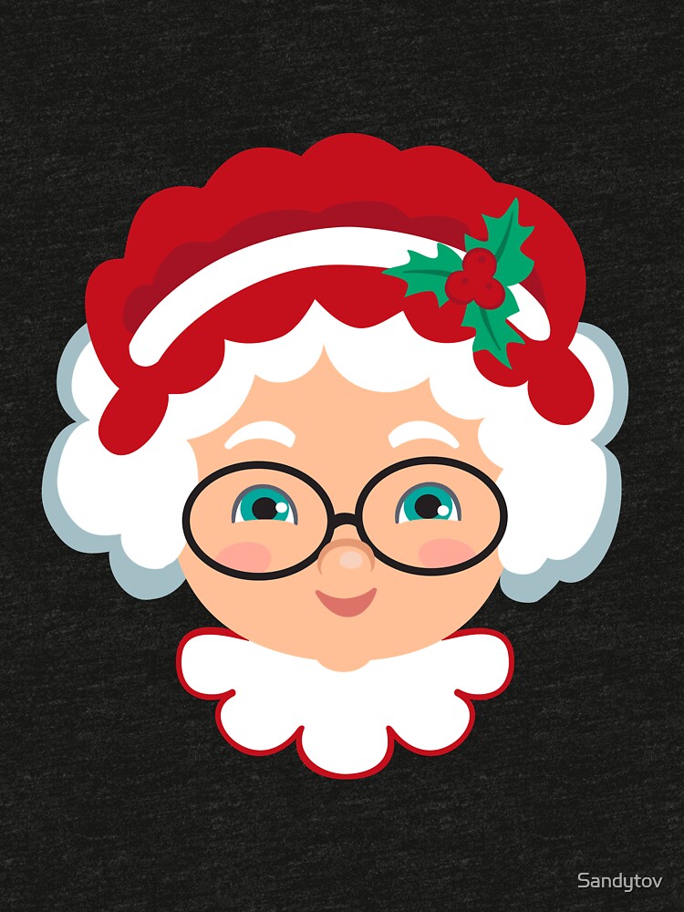 mrs-claus-face-christmas-mrs-santa-claus-t-shirt-by-sandytov