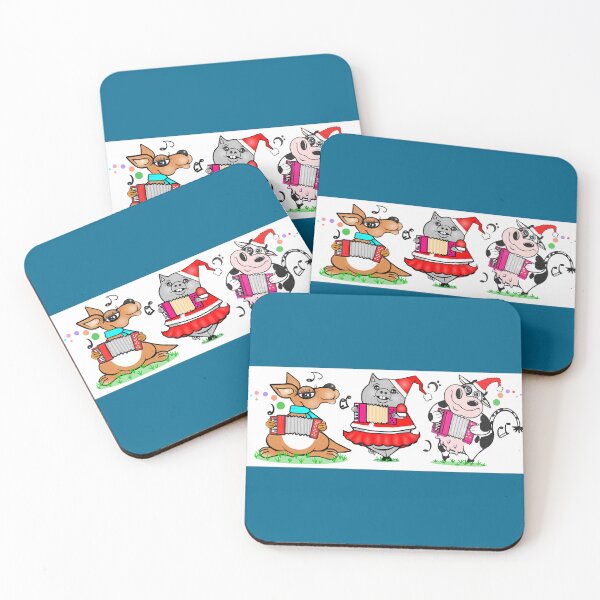 Item preview, Cute animals Playing accordion- Kangaroo, pig and cow  designed and sold by Shirley cute art .