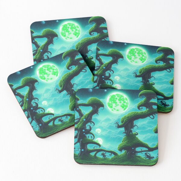 Item preview, Alien planet landscape with tentacled trees and beasties designed and sold by BrachiaST.