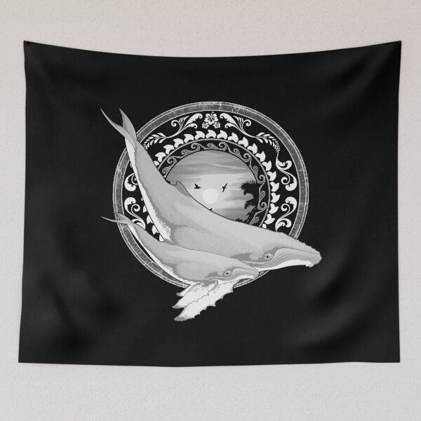 Item preview, Humpback Whales Polynesian Style designed and sold by NicGrayGraphic.