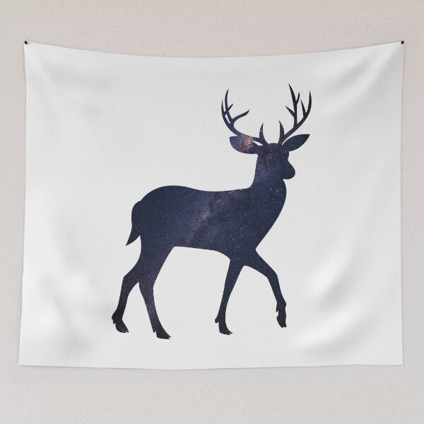 Item preview, Glowing Milky Way On Dark Sky Reindeer  | Cute Reindeer designed and sold by BopleDesigns.