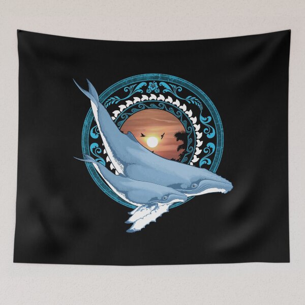 Item preview, Humpback Whales Polynesian Style designed and sold by NicGrayGraphic.