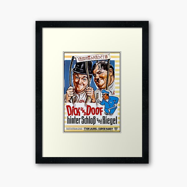 DICK und DOOF : Vintage Laurel and Hardy Movie Print Framed Art Print