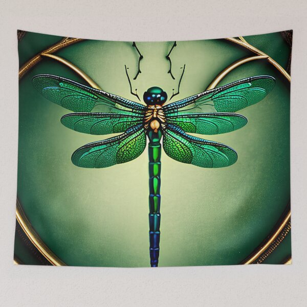 Item preview, Emerald Dragonfly - A stunning design with a mysterious pattern designed and sold by GorinART.