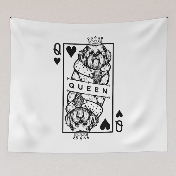 Item preview, Shih Tzu Queen Of Hearts Funny Dog Playing Card Pop Art designed and sold by GrandeDuc.