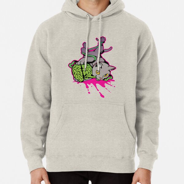 Brain Kitty Pullover Hoodie