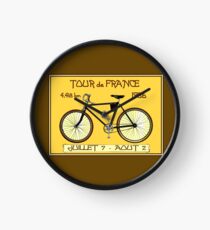 TOUR DE FRANCE ; Vintage Bicycle Race Print Clock