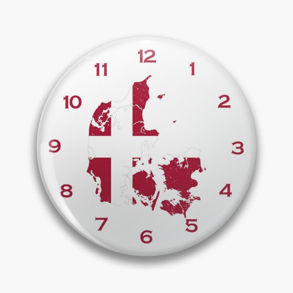Item preview, Denmark flag map on a clock designed and sold by Tienda-Vane.