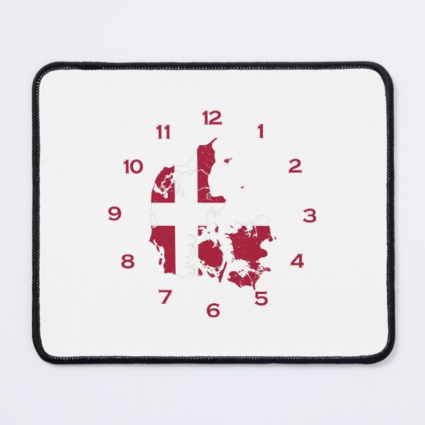 Item preview, Denmark flag map on a clock designed and sold by Tienda-Vane.
