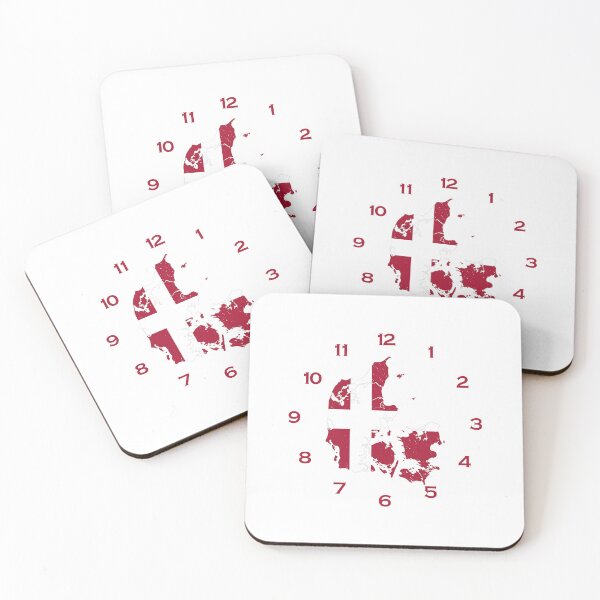 Item preview, Denmark flag map on a clock designed and sold by Tienda-Vane.