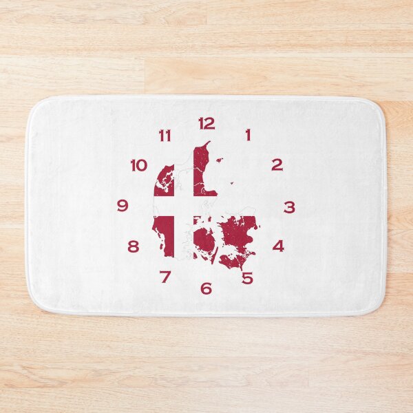 Item preview, Denmark flag map on a clock designed and sold by Tienda-Vane.
