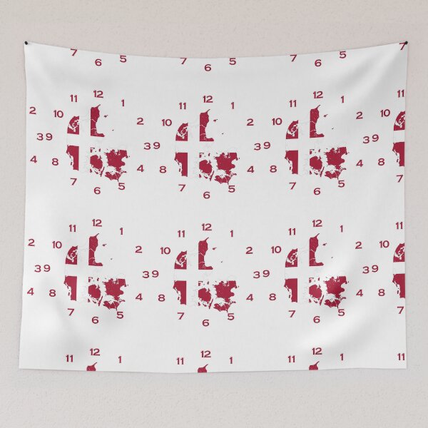 Item preview, Denmark flag map on a clock designed and sold by Tienda-Vane.