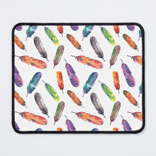 Item preview, Colourful Watercolour Feather Pattern designed and sold by Rachael Brearton.
