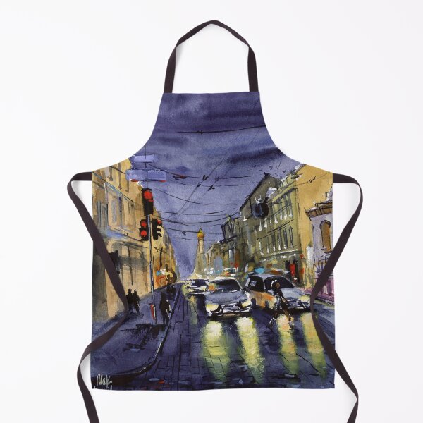 Item preview, Impresión de acuarela de paisaje urbano de noche designed and sold by NatalyMak.