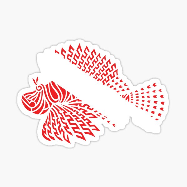 Tribal Scuba Flag Lionfish Sticker