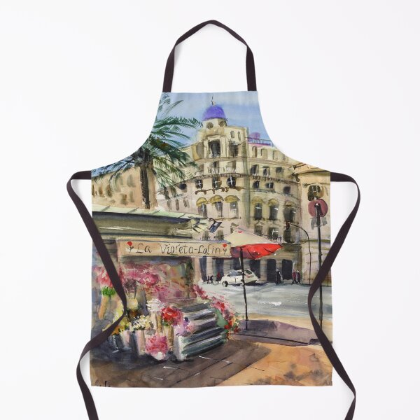 Item preview, Barcelona Street Watercolor Print designed and sold by NatalyMak.