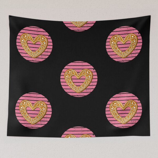 Item preview, Gingerbread Cookie Heart Shape on Pink Retro Background designed and sold by Kubala.