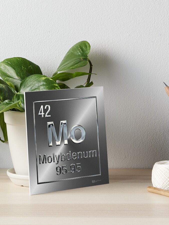 Periodic Table Of Elements Molybdenum Mo Art Board Print