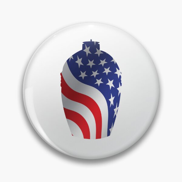 Item preview, Big Green Egg with US Flag Outline designed and sold by Mackabee.