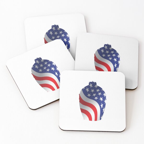 Item preview, Big Green Egg with US Flag Outline designed and sold by Mackabee.