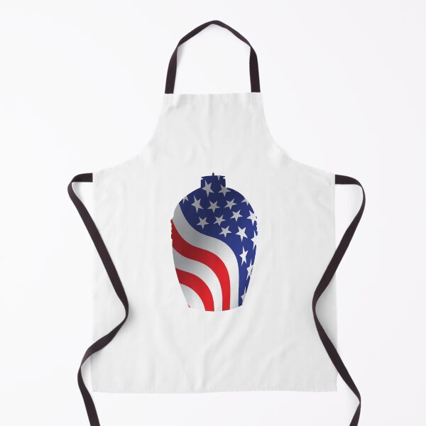 Item preview, Big Green Egg with US Flag Outline designed and sold by Mackabee.