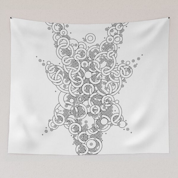 Item preview, Abstract geometric black and white vector pattern, tattoo design designed and sold by Familyshmot.