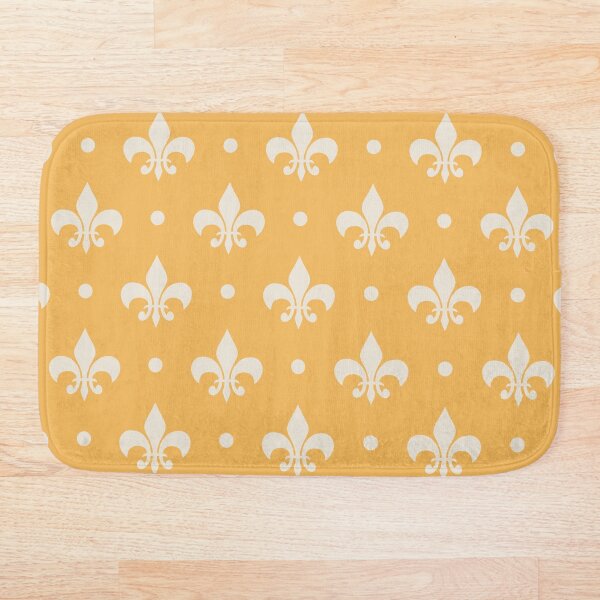 Item preview, Silver Fleur De Lis pattern on yellow background designed and sold by BattaAnastasia.